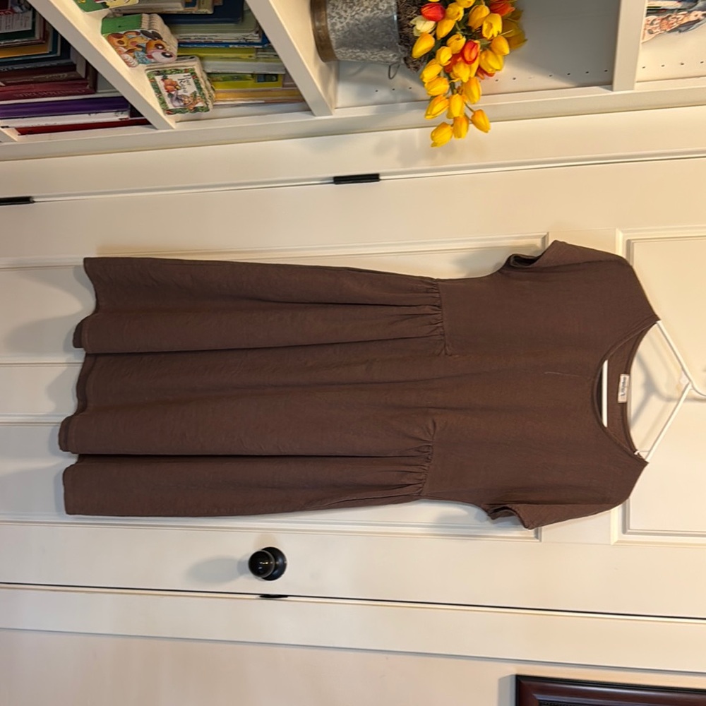 Ya Los Angeles Textured Brown Dress